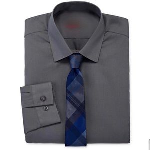 XXL J.Ferrar Spread Collar Long Sleeve Slim Shirt